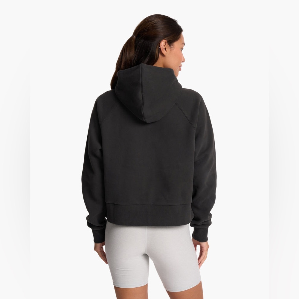NWT Vuori Restore Half Zip Hoodie Women's Fleece Pullover in Washed Black - Picture 5 of 6